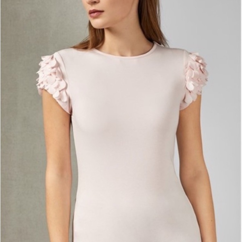 Ted Baker BLACK  Ruffled Cap Sleeve T-Shirt